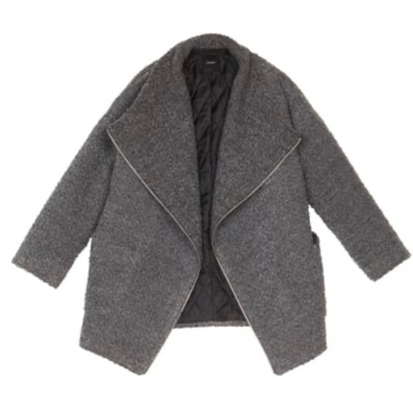 NWT Forever 21 Grey Boucle Jacket with Oversized Collar - Picture 1 of 7